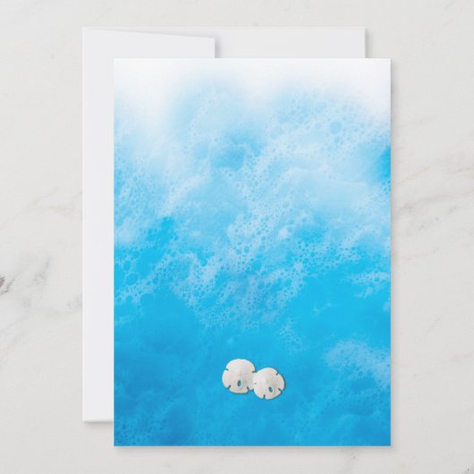 Blue Beach Waves Invitation de la douche nuptiale (Dos)