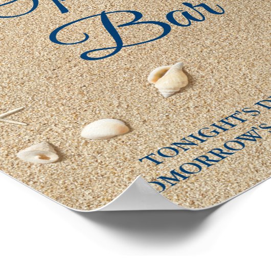 Blue Beach Waves Open Bar Poster 2 (Coin)