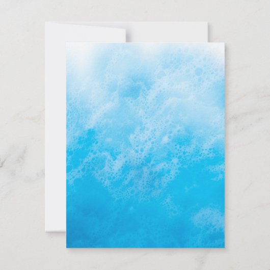 Blue Beach Waves Réception Bat mitzvah Invitation (Dos)