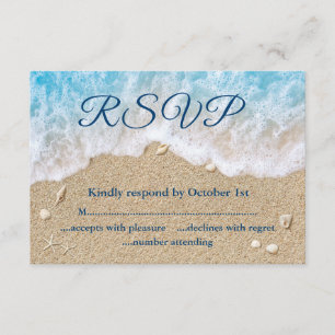 Blue Beach Waves RSVP Kaartje