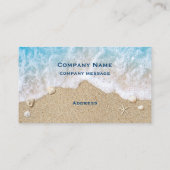 Blue Beach Waves & Sand Carte de visite (Dos)