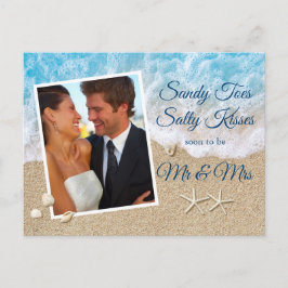 Blue Beach Waves Sandy Toes Salty Kisses Foto Briefkaart