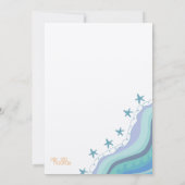 Blue Beach Waves Starfish Summer Party Invitation (Dos)