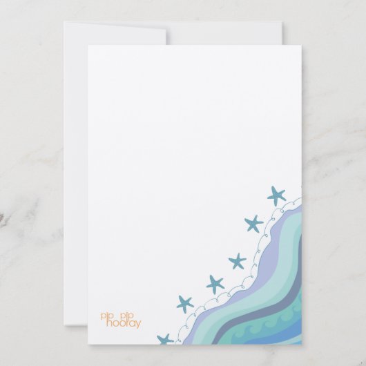 Blue Beach Waves Starfish Summer Party Invitation (Dos)