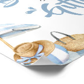 Blue Beach Zomer Baby shower Boeken en geschenken Poster (Hoek)
