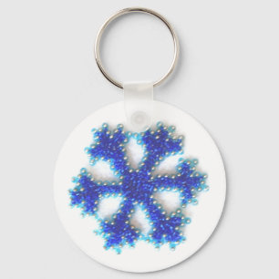 Blue Bead Snowflake Sleutelhanger