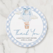 Blue Bear Bearly Wait Baby Shower  Bedankjes Labels (Voorkant)