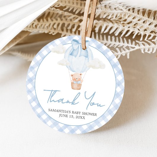 Blue Bear Bearly Wait Baby Shower  Bedankjes Labels