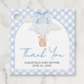 Blue Bear Bearly Wait Baby Shower  Bedankjes Labels (Voorkant)