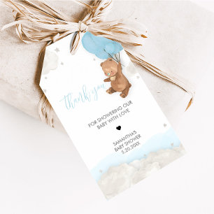 Blue Bearly Wait Baby shower voorkeurstag Cadeaulabel