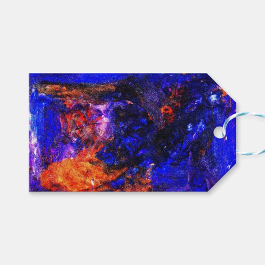 Blue Beast Running Fire Cadeaulabel (Voorkant (Horizontaal))