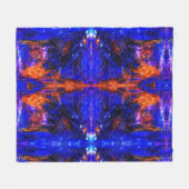 Blue Beast Running Fire Fleece Deken (Voorkant (Horizontaal))