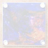 Blue Beast Running Fire Glazen Onderzetter (Achterkant)