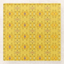 Blue Beast Running Yellow Glazen Onderzetter