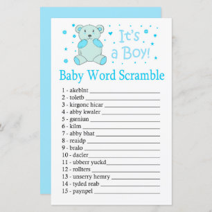 Blue beer Baby word scramble game