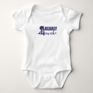 Blue Beer Barly Awake Cute Beer Teddy Bear Romper