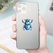 Blue Beetle Art Entomology Insect Sticker (Telefoon)
