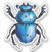 Blue Beetle Art Entomology Insect Sticker (Voorkant)