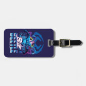 Blue Beetle Retrowave City zonsondergang Bagagelabel (Voorkant horizontaal)