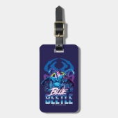 Blue Beetle Retrowave City zonsondergang Bagagelabel (Voorkant verticaal)