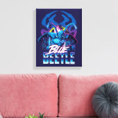 Blue Beetle Retrowave City zonsondergang Canvas Afdruk (Insitu (Woonkamer))