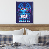 Blue Beetle Retrowave City zonsondergang Canvas Afdruk (Insitu (Slaapkamer))