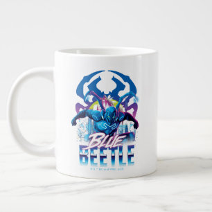 Blue Beetle Retrowave City zonsondergang Extra Grote Beker
