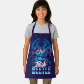 Blue Beetle Retrowave City zonsondergang Schort (Insitu)