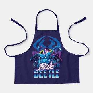 Blue Beetle Retrowave City zonsondergang Schort