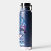 Blue Beetle Retrowave City zonsondergang Waterfles (Achterkant)