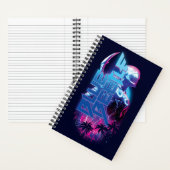 Blue Beetle Retrowave Stadslampjes Notitieboek (Binnen)