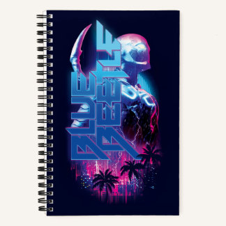 Blue Beetle Retrowave Stadslampjes Notitieboek