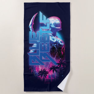 Blue Beetle Retrowave Stadslampjes Strandlaken