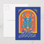Blue Beetle Scarab Talavera Graphic Briefkaart (Voorkant / Achterkant)