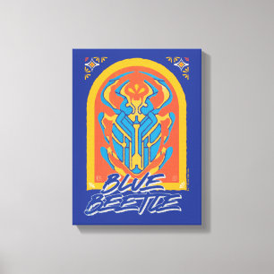 Blue Beetle Scarab Talavera Graphic Canvas Afdruk