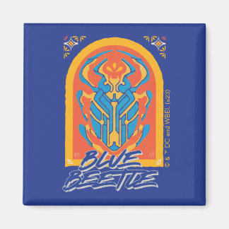 Blue Beetle Scarab Talavera Graphic Magneet