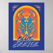 Blue Beetle Scarab Talavera Graphic Poster (Voorkant)