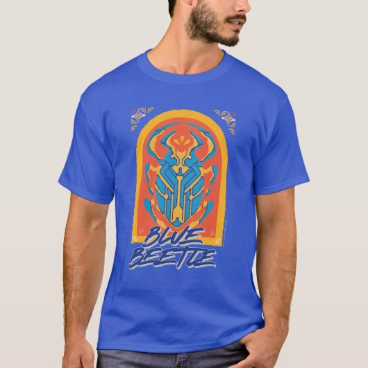 Blue Beetle Scarab Talavera Graphic T-shirt (Voorkant)