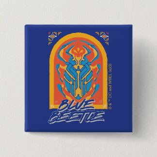Blue Beetle Scarab Talavera Graphic Vierkante Button 5,1 Cm