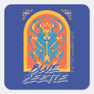 Blue Beetle Scarab Talavera Graphic Vierkante Sticker