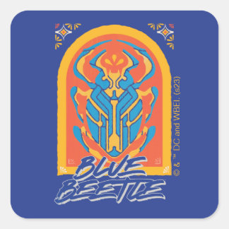 Blue Beetle Scarab Talavera Graphic Vierkante Sticker