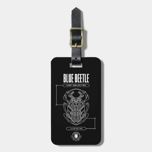 Blue Beetle Scarab Tech Graphic Bagagelabel (Voorkant verticaal)