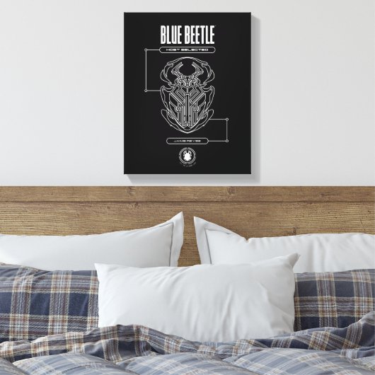 Blue Beetle Scarab Tech Graphic Canvas Afdruk (Insitu (Slaapkamer))