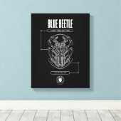 Blue Beetle Scarab Tech Graphic Canvas Afdruk (Insitu (Houten vloer))