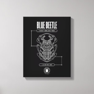 Blue Beetle Scarab Tech Graphic Canvas Afdruk