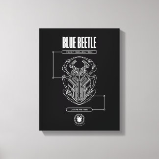 Blue Beetle Scarab Tech Graphic Canvas Afdruk