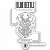 Blue Beetle Scarab Tech Graphic Sticker (Voorkant)