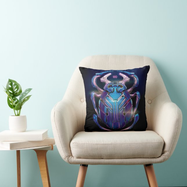Blue Beetle Scarab Theatrale Poster Kussen (Stoel)