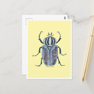 Blue Beetle Watercolor Briefkaart