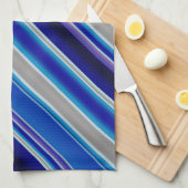 Blue Beige and Lavender Stripes Theedoek (Quarter Fold)